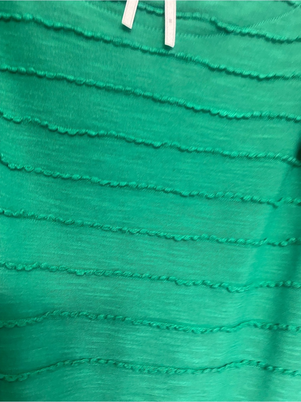 Anthropologie Kelly Green Ruffled Cap Sleeve Textured Blouse Size M - Picture 6 of 6